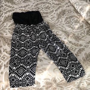 Xhiliration Strapless Patterned Jumpsuit